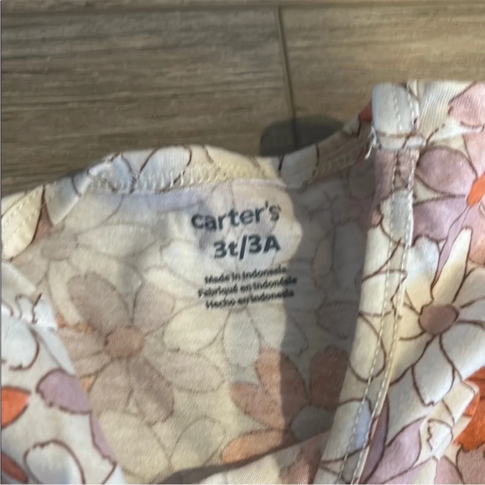 Carter's Orange and Cream Toddler Girl Short Sleeve Sundress‎